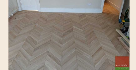 Beautiful Dark Oak Chevron Parquet Wooden Floor Fitted With A Single Row Border #CraftedForLife
