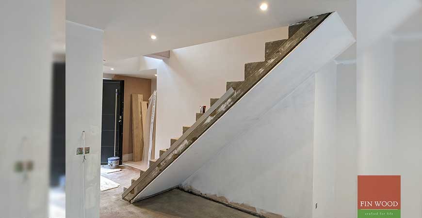 Beautifully precise oak stair cladding completes modern rebuild in Wimbledon village, SW19 #CraftedForLife